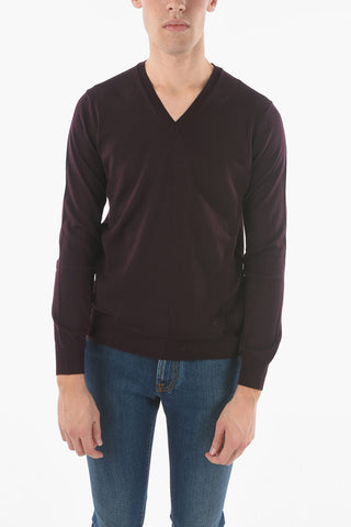 Maglia in Lana Vergine con Collo a V