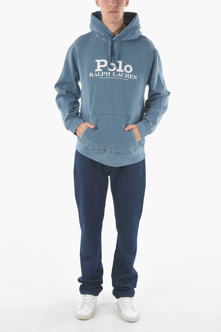 Fleeced Cotton M CLASSICS Hooded Sweatshirt with Lettering Logo Print