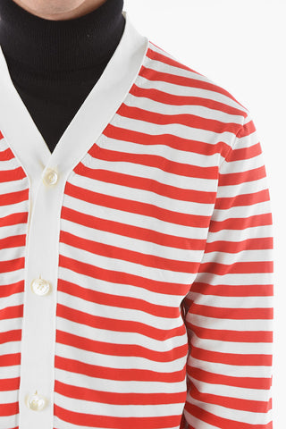 HOMME PLUS Cardigan in Tessuto Tech a Righe Awning