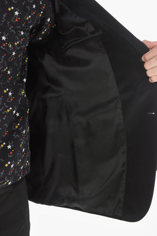 Blazer Foderato in Velour a Coste con Bottoni Logati
