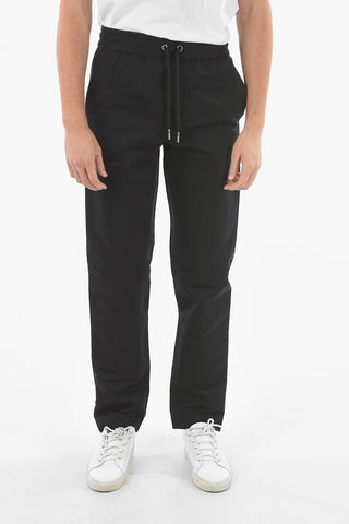 Linen-blend Pants with Silk Satin Side Bands