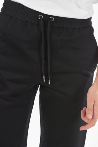 Linen-blend Pants with Silk Satin Side Bands