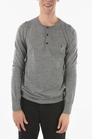 Maglia Henley a 3 Bottoni in Lana