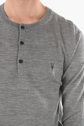 Maglia Henley a 3 Bottoni in Lana