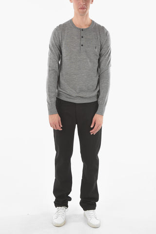 Maglia Henley a 3 Bottoni in Lana