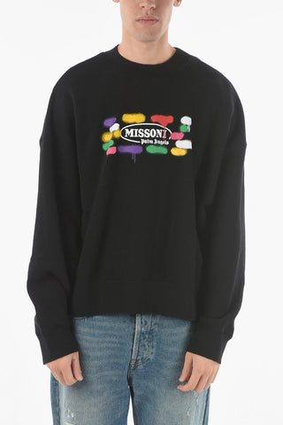 MISSONI Brushed Cotton Sweatshirt with Spray-effect Print