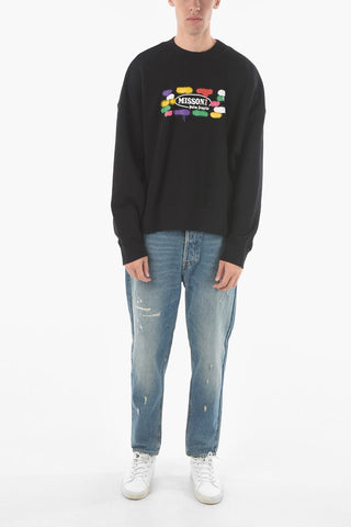 MISSONI Brushed Cotton Sweatshirt with Spray-effect Print