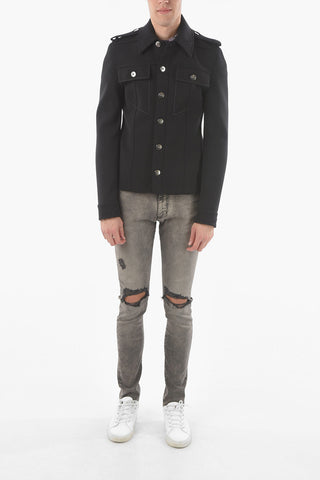 Wool Blend DOUBLE CAVALRY Utility Overshirt