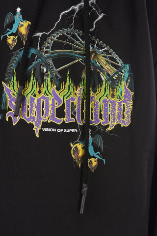 Printed PURPLE RIDES Hooded Sweatshirt