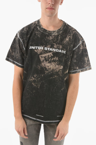 Acid Wash Effect GLITCH Crew-neck T-shirt