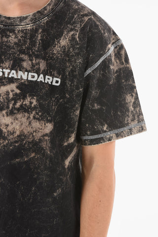 Acid Wash Effect GLITCH Crew-neck T-shirt