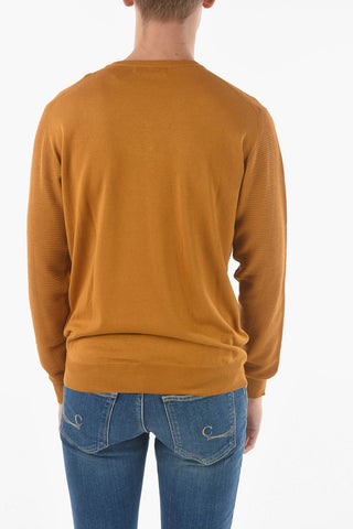 V Neck Cotton and Silk Sweater