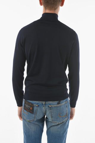 Mock Neck Half Zipped Virgin Wool Sweater