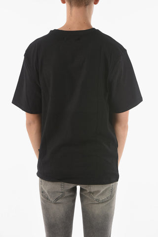 Contrasting Printed Crew-neck METAL T-Shirt