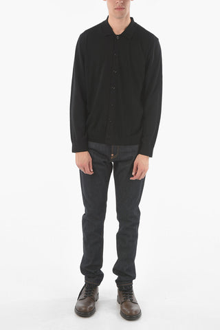 ZZEGNA polo neck wool cardigan