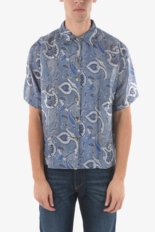 Paisley Patterned Short Sleeve Shirt with Breast Pocket