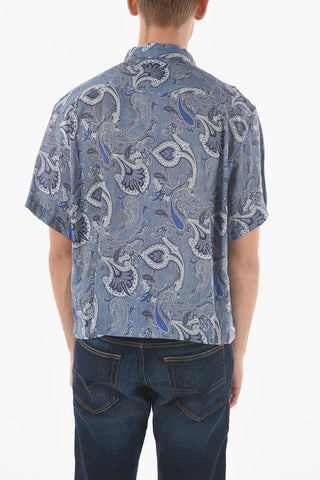 Paisley Patterned Short Sleeve Shirt with Breast Pocket