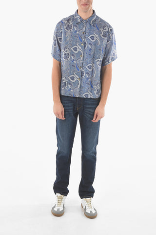 Paisley Patterned Short Sleeve Shirt with Breast Pocket