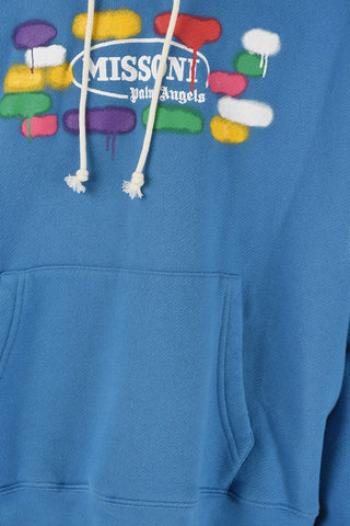 MISSON Color-blocked Hooded Sweatshirt with Spray-effect Print