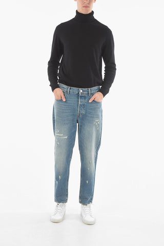 Vintage Effect Distressed Jeans