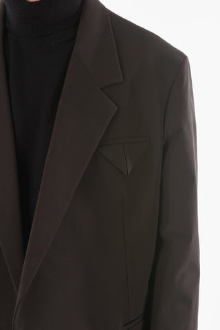 Blazer Buttonless in Nylon Stretch con Rever Classico