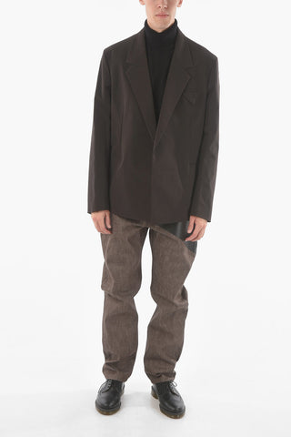 Blazer Buttonless in Nylon Stretch con Rever Classico