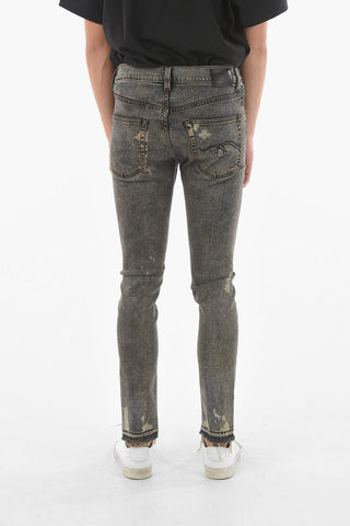 16cm Frayed Hem Acid Wash Effect SKATE Jeans