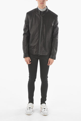ID Giubbotto in Pelle Martellata con Zip 