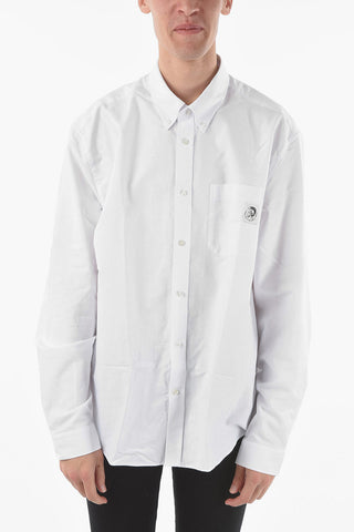 Popeline Button-Down Collar Shirt With Breast Pocket