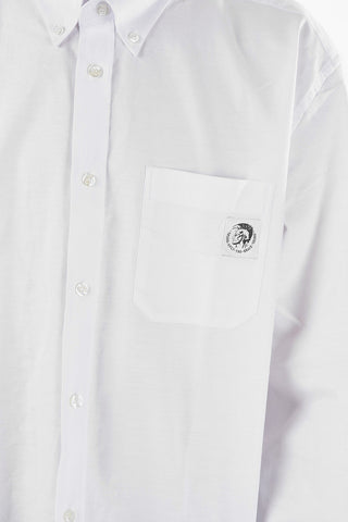 Popeline Button-Down Collar Shirt With Breast Pocket