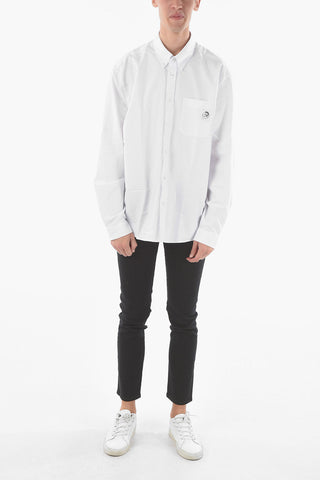 Popeline Button-Down Collar Shirt With Breast Pocket