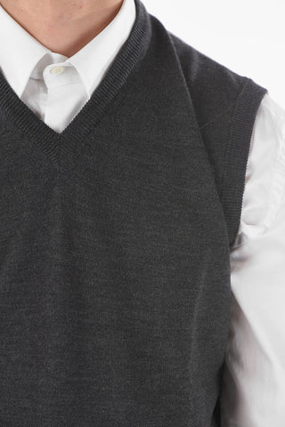 Gilet in Lana Vergine con Collo a V