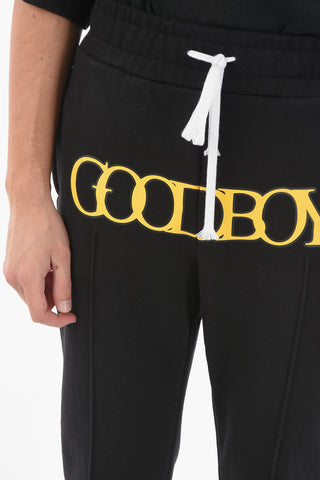 Low-crotch Joggers with Lettering Print