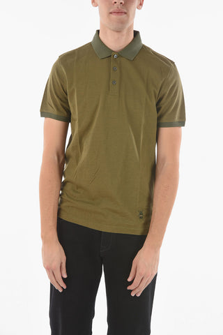 CC COLLECTION Contrasting Collar Piquè Cotton Polo