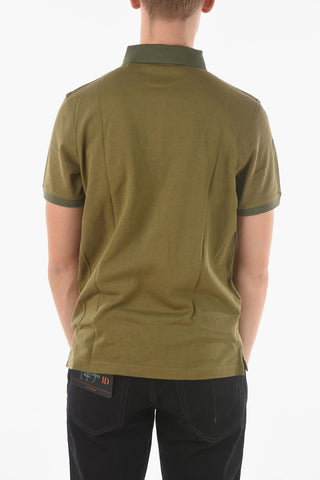 CC COLLECTION Contrasting Collar Piquè Cotton Polo