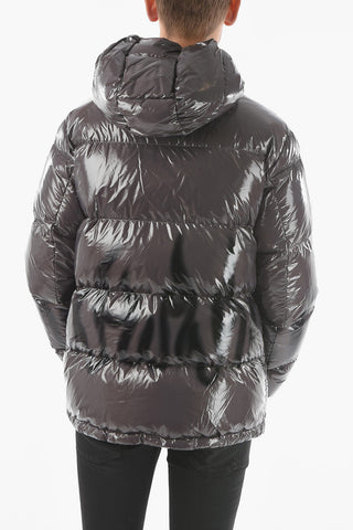 Piumino Full zip in Nylon Lucido con Stampa Graffiti