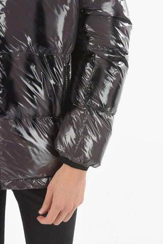 Piumino Full zip in Nylon Lucido con Stampa Graffiti