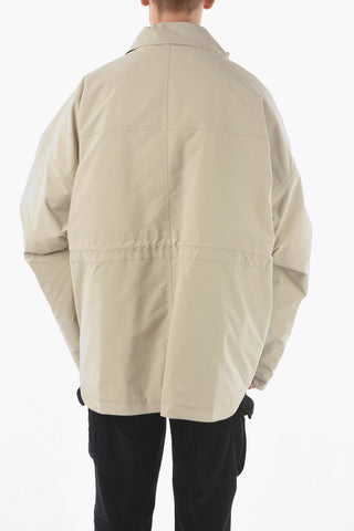 Tech Fabric Quilted Parka with Cargo Pockets