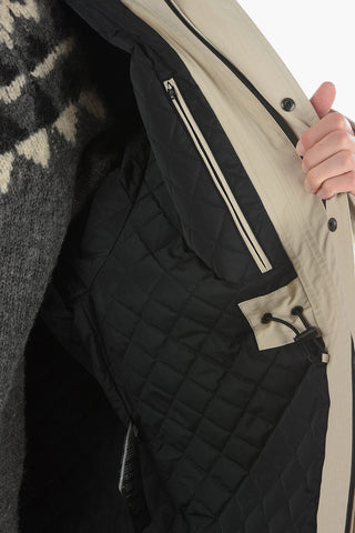 Tech Fabric Quilted Parka with Cargo Pockets