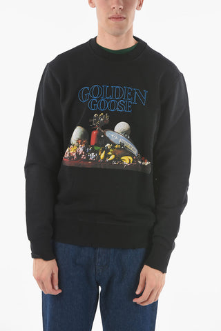 Brushed cotton ARCHIBALD Crewneck Sweatshirt with Print