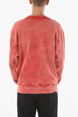 ARIES Brushed Cotton Crewneck Sweatshirt with Logo Print