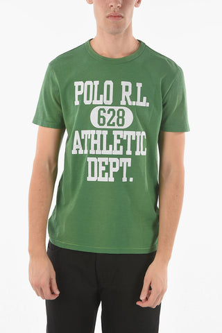 Crewneck GREENWICH T-shirt with Contrasting Logo Print