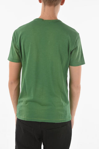 Crewneck GREENWICH T-shirt with Contrasting Logo Print