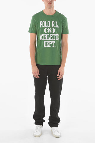 Crewneck GREENWICH T-shirt with Contrasting Logo Print