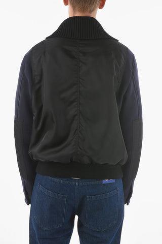 Giubbotto Full zip imbottito in Misto Lana Vergine