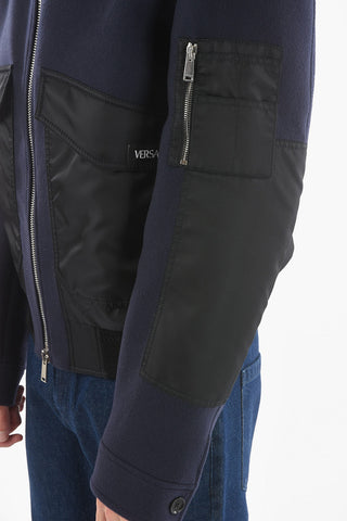 Giubbotto Full zip imbottito in Misto Lana Vergine