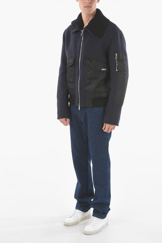 Giubbotto Full zip imbottito in Misto Lana Vergine