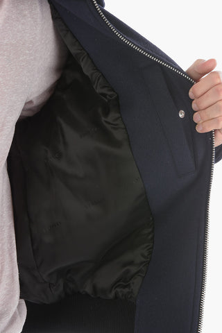 Giubbotto Full zip imbottito in Misto Lana Vergine