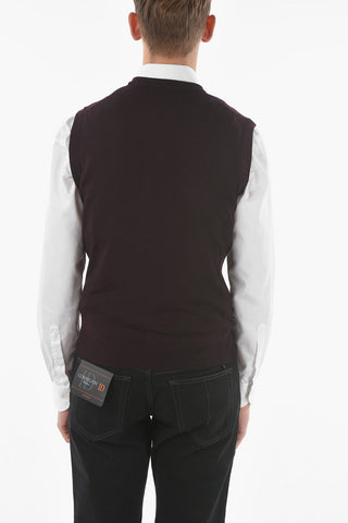 Gilet in Lana Vergine con Collo a V