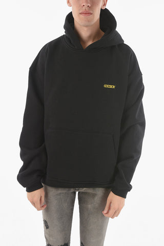 Brushed Cotton Oversized Hooded Sweatshirt with Graphic Heart Print